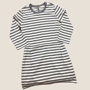 Gap Ponte Knit Midi Length Striped Dress